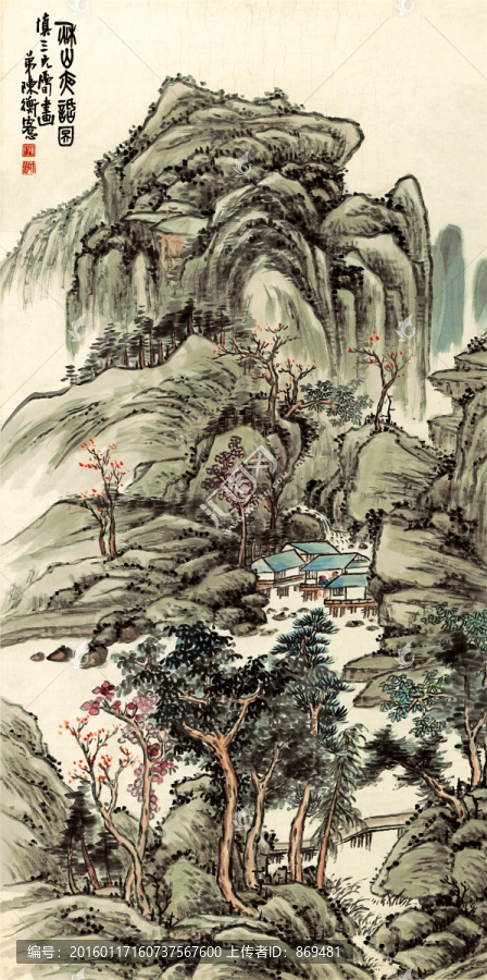 陳師曾,秋山夜話圖,未分層