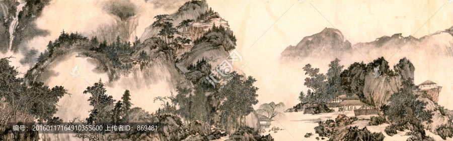 溥儒,山水卷,未分層