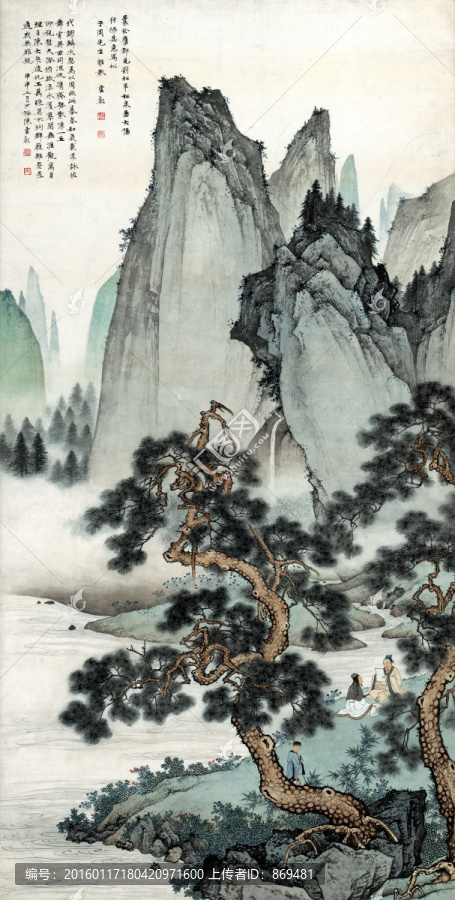 陳少梅,仿劉年松泉圖,未分層