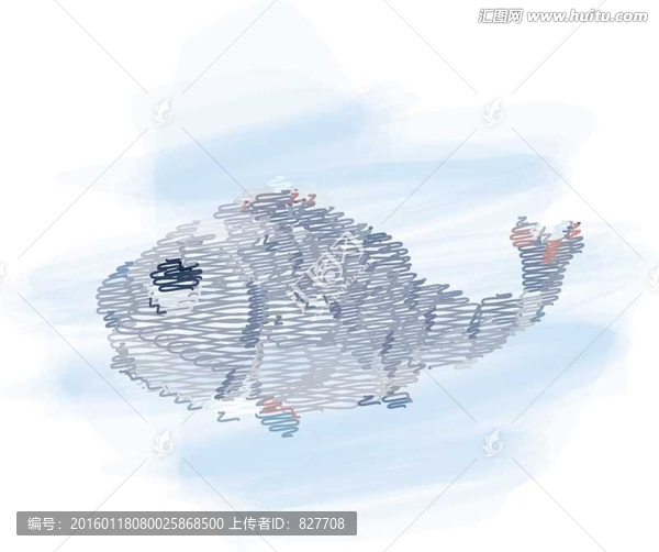 魚,卡通,兒童,線條畫