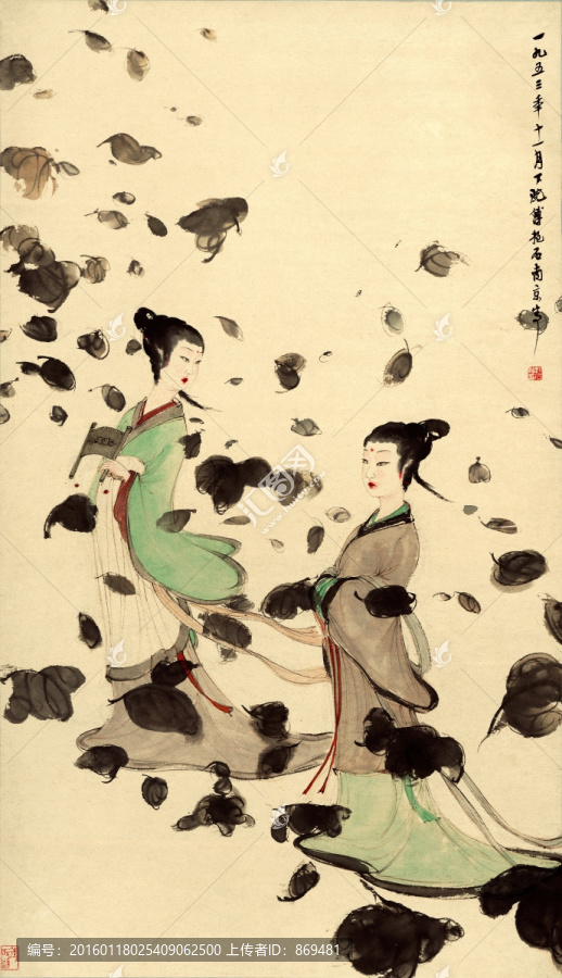 傅抱石,湘君湘夫人,未分層