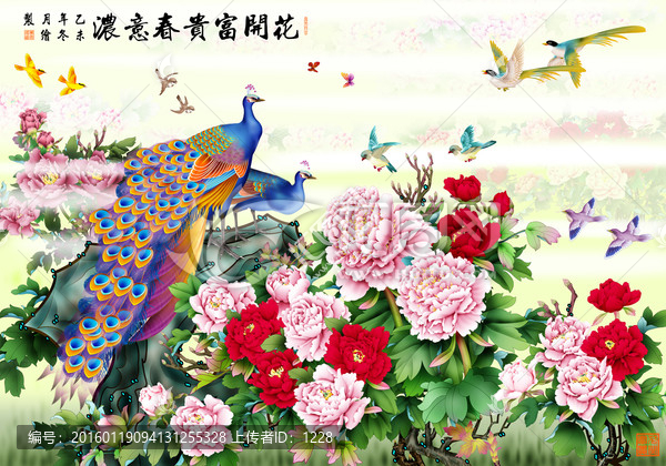 花鳥,花開富貴春意濃