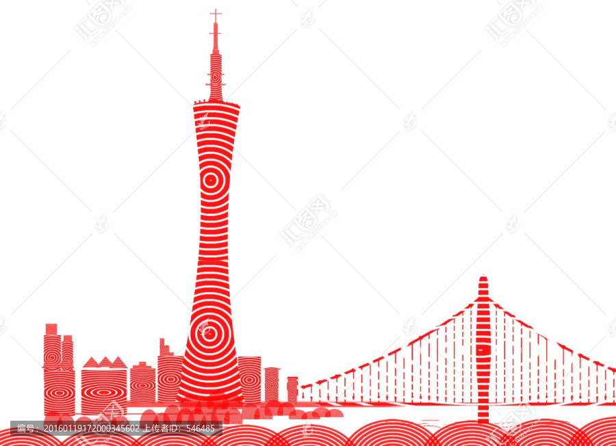 裝飾畫廣州地標（未分層）