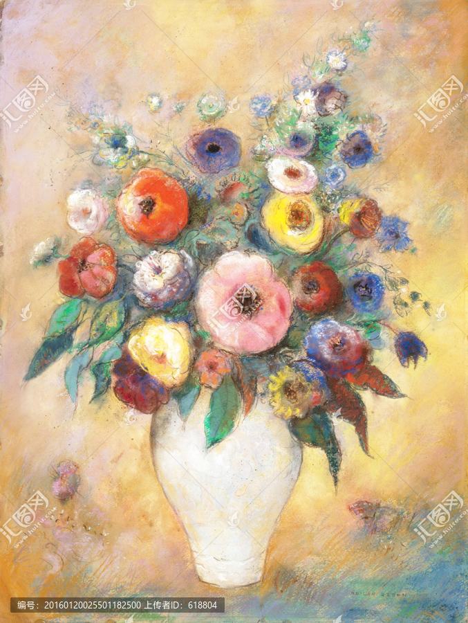 高清抽象花卉油畫,畫廊品質