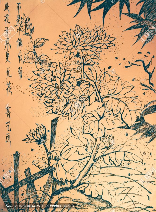 古詩(shī)配畫復(fù)古白描水墨風(fēng)景