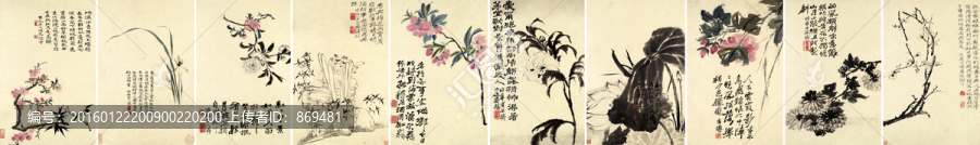 石濤,花卉冊,未分層
