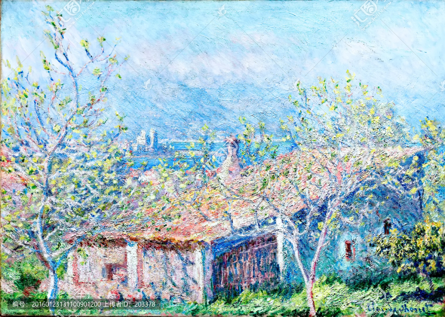 莫奈作品抽象油畫