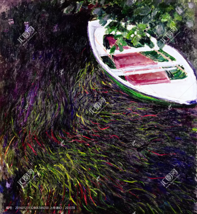 莫奈作品抽象油畫