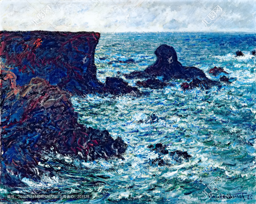 莫奈作品抽象油畫