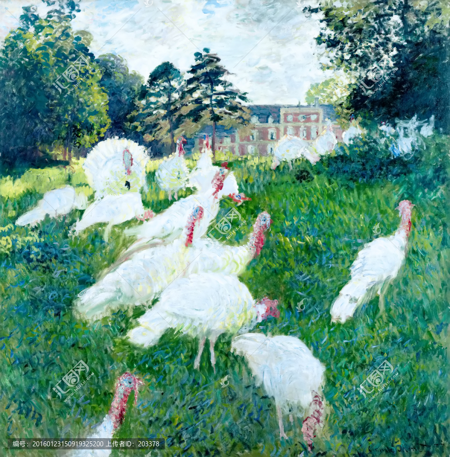 莫奈作品抽象油畫