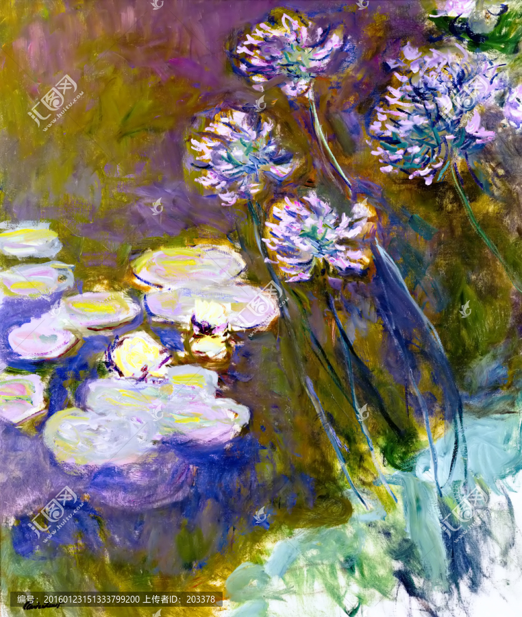 莫奈作品抽象油畫