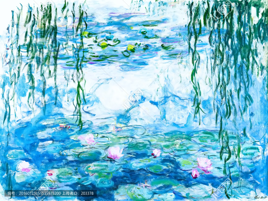莫奈作品抽象油畫