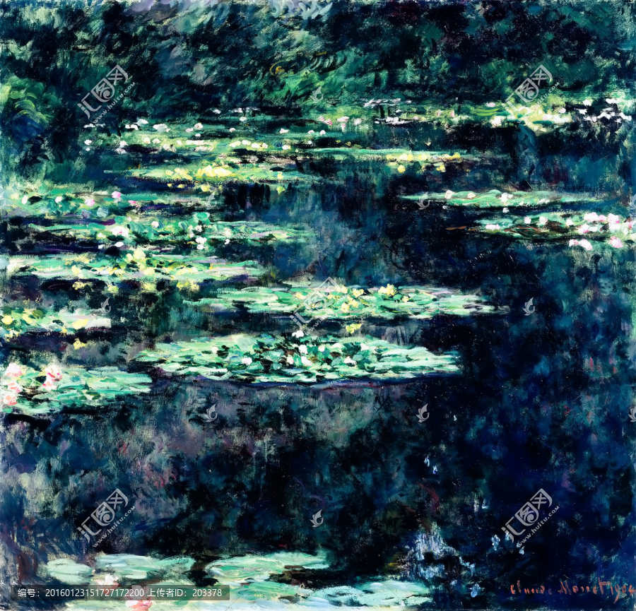 莫奈作品抽象油畫