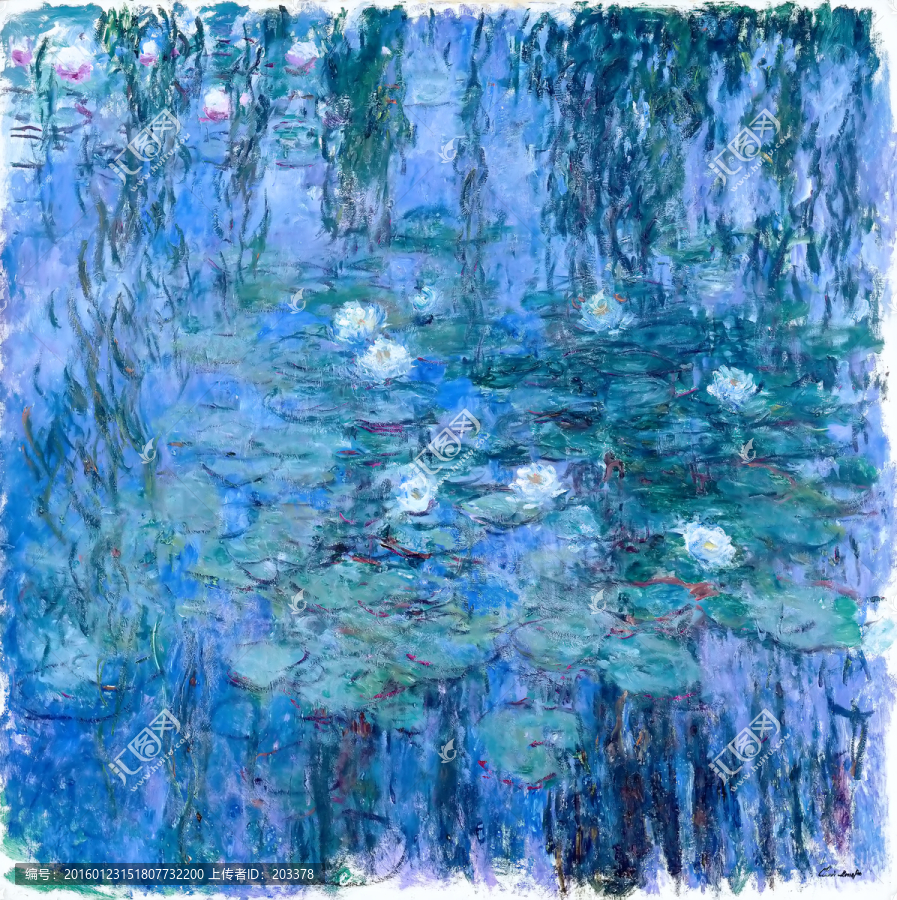 莫奈作品抽象油畫