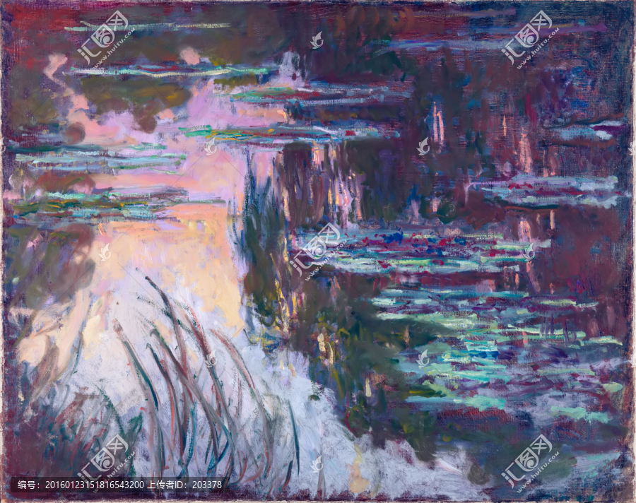 莫奈作品抽象油畫