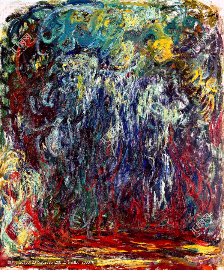 莫奈作品抽象油畫