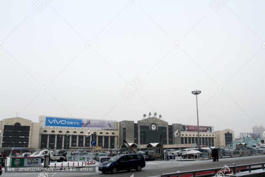 哈尔滨,火车站,站前广场,冬天