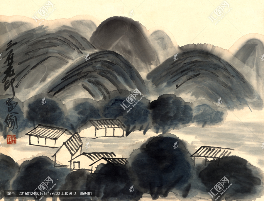 齊白石,借山圖冊二十二開未分層