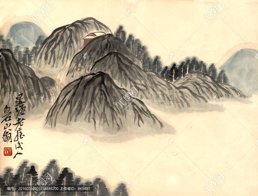 齊白石,借山圖冊二十二開未分層