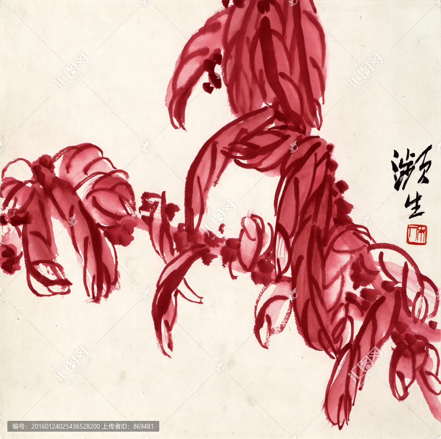 齊白石,薯葉圖,未分層