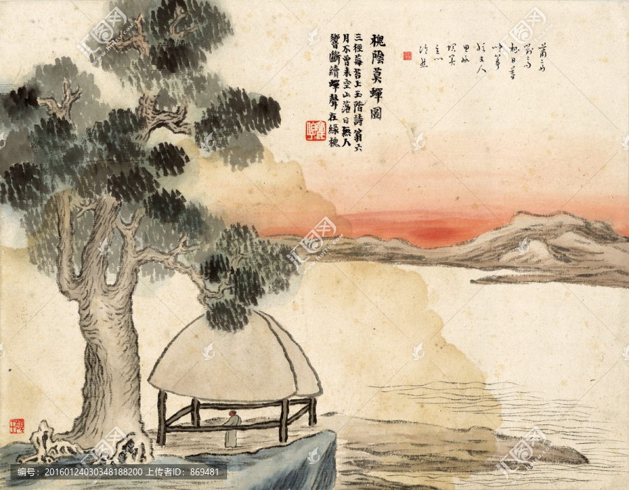 齊白石,槐蔭莫蟬圖,未分層