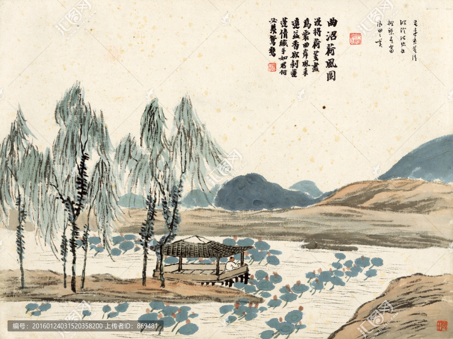 齊白石,曲沼荷風(fēng)圖,未分層