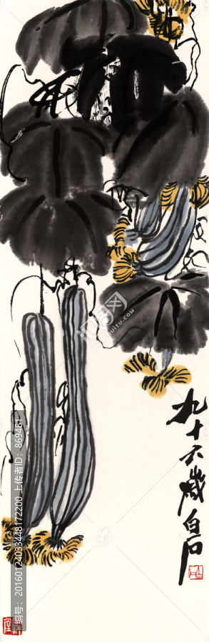 齊白石,絲瓜,未分層