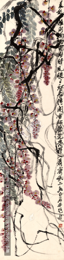 齊白石,藤花圖,未分層
