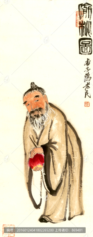 齊白石,偷桃圖,未分層
