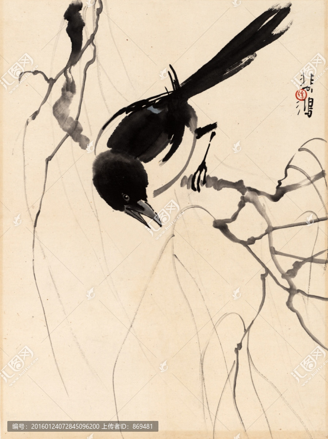 徐悲鴻,花鳥冊頁,未分層