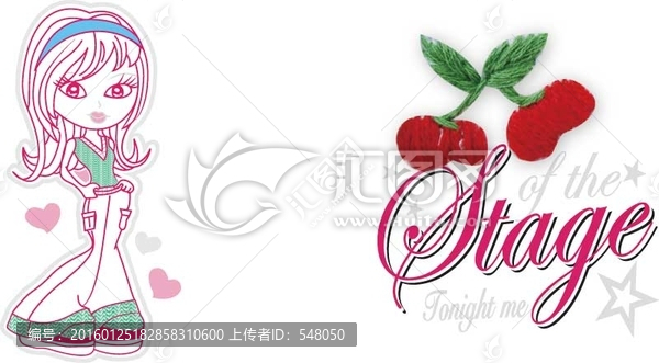 女孩,櫻桃