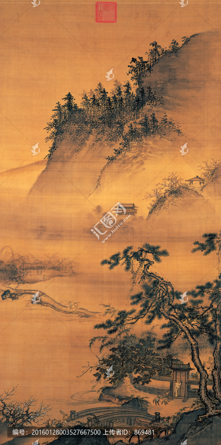 春游晚歸圖,未分層