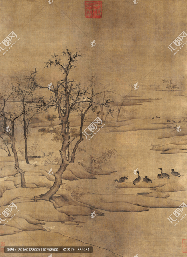 寒汀落雁圖,未分層