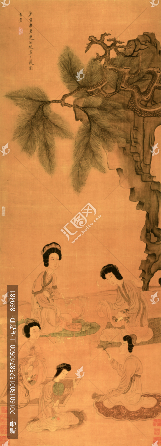 陳洪綬,斗草圖,未分層