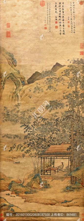 仇英,梧竹書堂圖,未分層