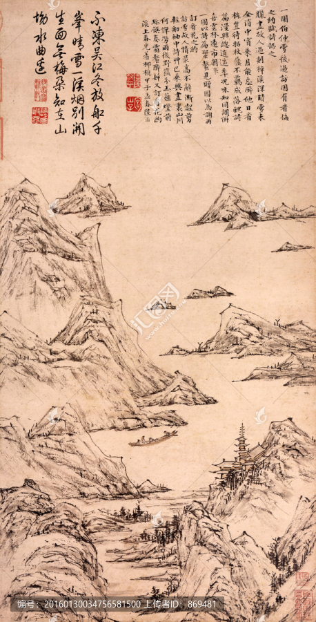 陸治,雪后訪梅圖,未分層