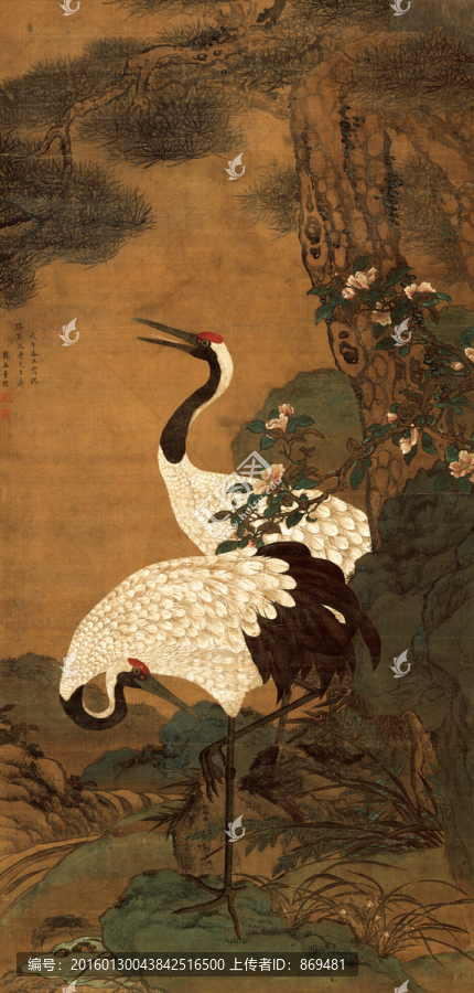 童塏,松鶴延年圖,未分層