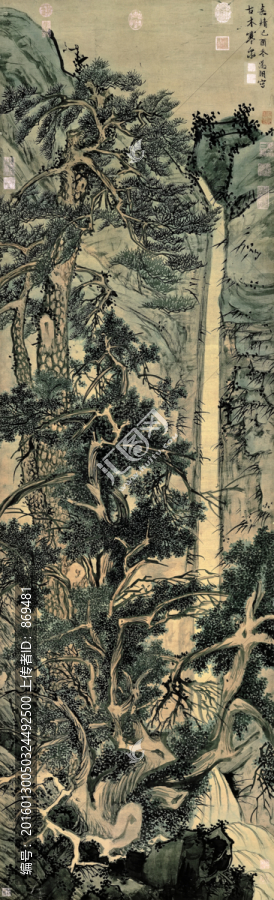 文徵明,古木寒泉圖,未分層
