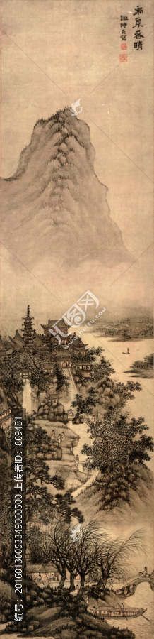 謝時(shí)臣,虎阜春晴圖,未分層