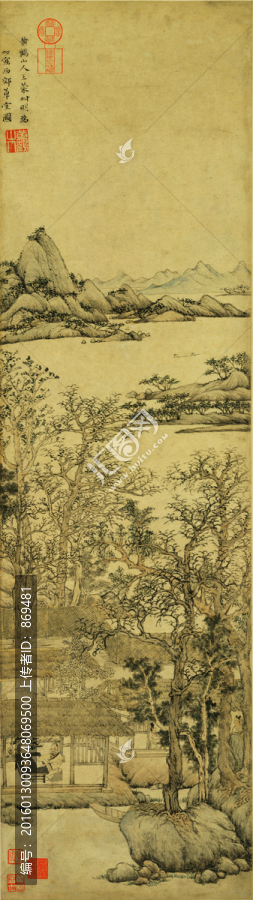 王蒙,西郊草堂圖軸,未分層