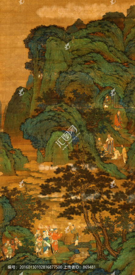 商山四皓圖軸,未分層