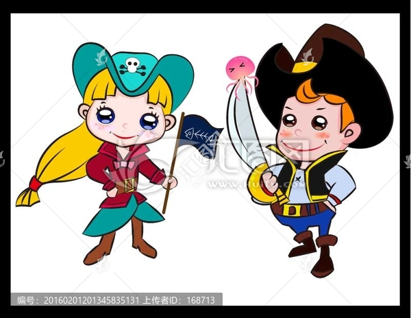 卡通海盜,可愛
