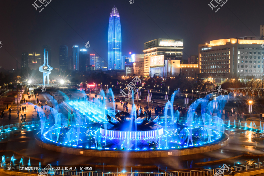 泉城广场音乐喷泉夜景