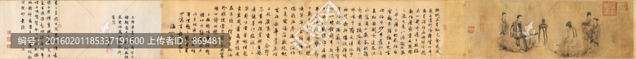王振鵬,伯牙鼓琴圖卷,未分層