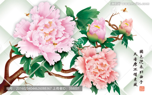 富貴牡丹壁畫(huà)