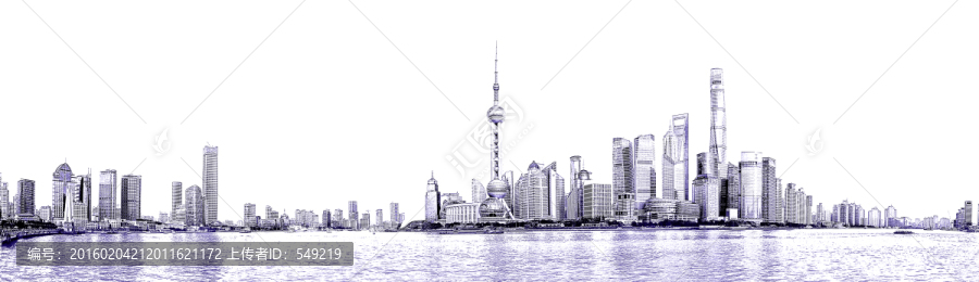 上海陸家嘴線描