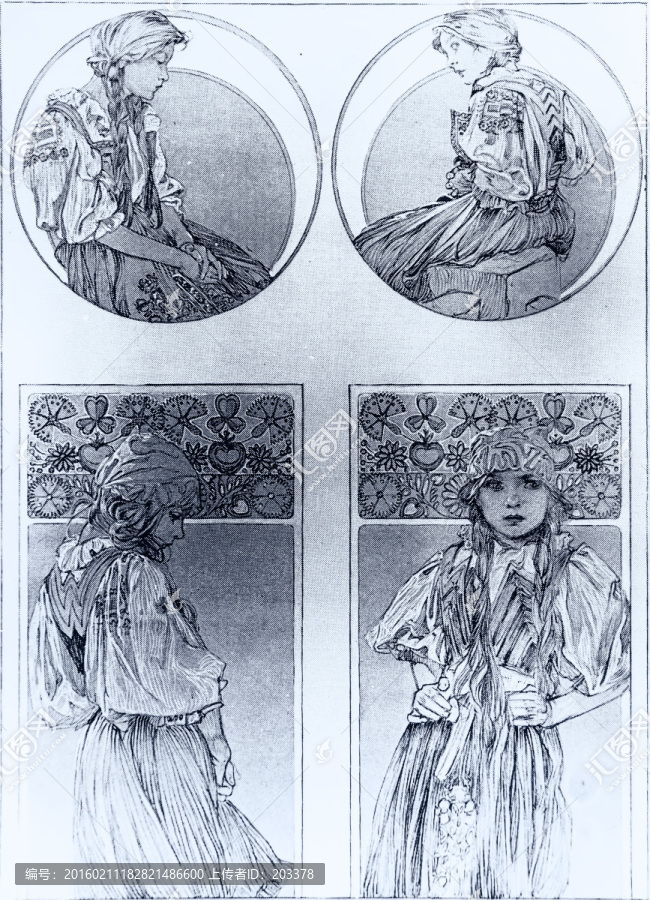 阿爾豐斯穆夏繪畫藝術(shù)作品