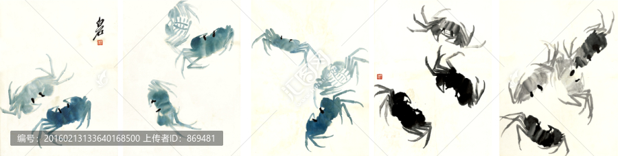 齊白石,魚蝦冊頁,未分層