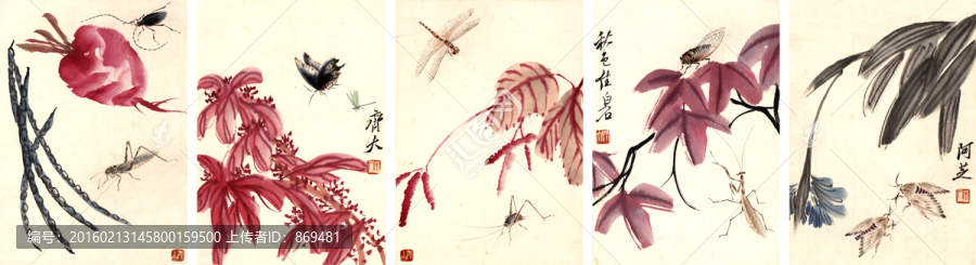 齊白石,草蟲冊頁,未分層