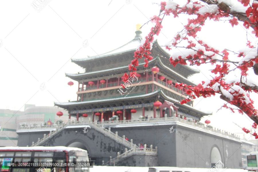 西安鐘樓雪景